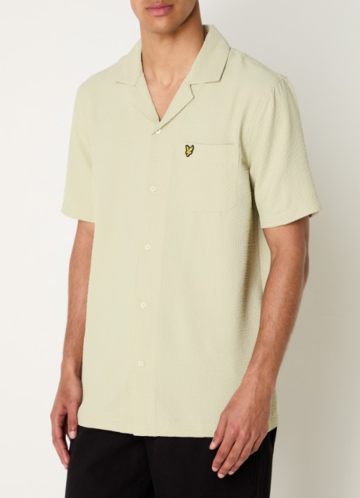 Lyle & Scott Crinkle Resort regular fit overhemd met borstzak