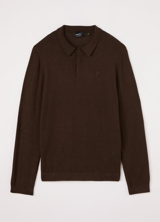 Lyle & Scott Fijngebreide polo met logo