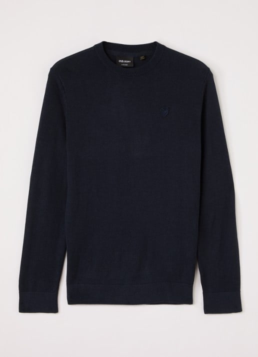 Lyle & Scott Fijngebreide pullover met logoborduring