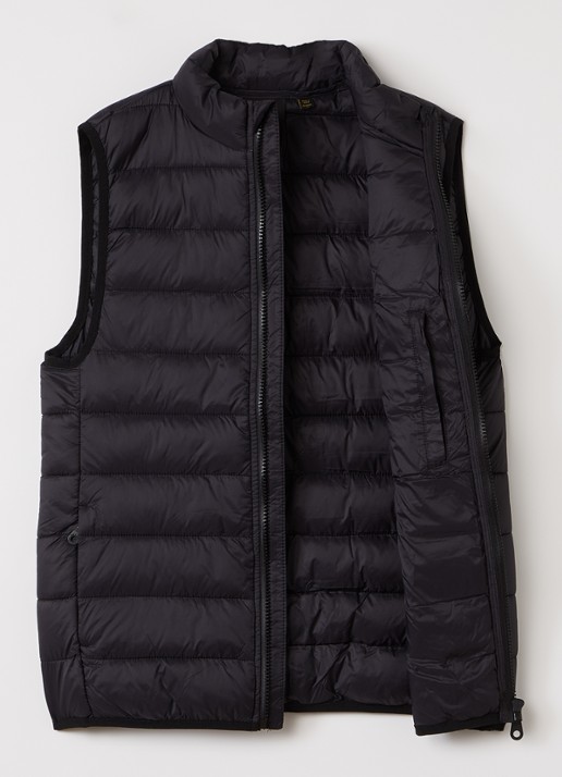 Lyle & Scott Gewatteerde bodywarmer met logo - voorkant 2 zwart