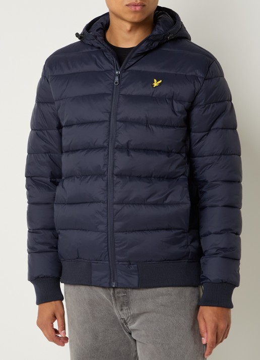 Lyle & Scott Gewatteerde jas met capuchon en logo