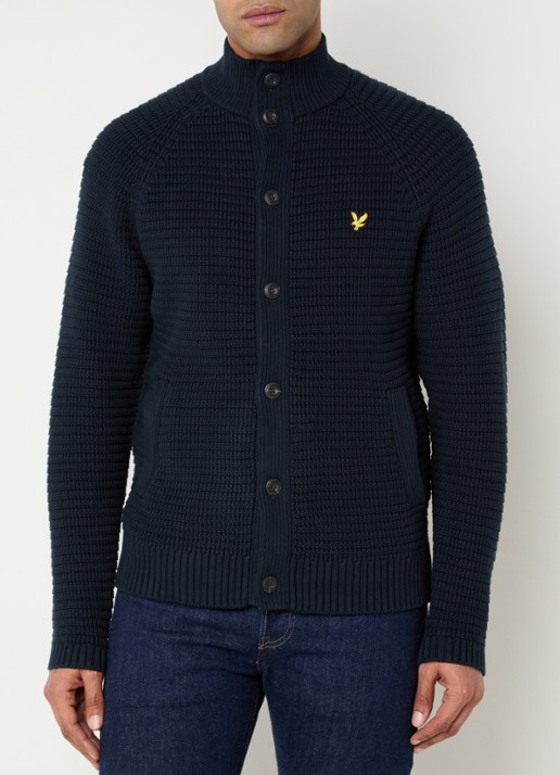 Lyle & Scott Grofgebreid vest met logoborduring