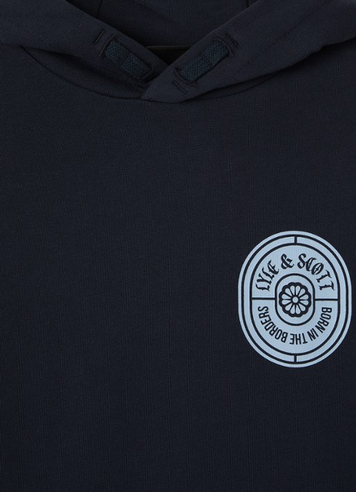Lyle & Scott Hoodie met logo - detail 3 donkerblauw
