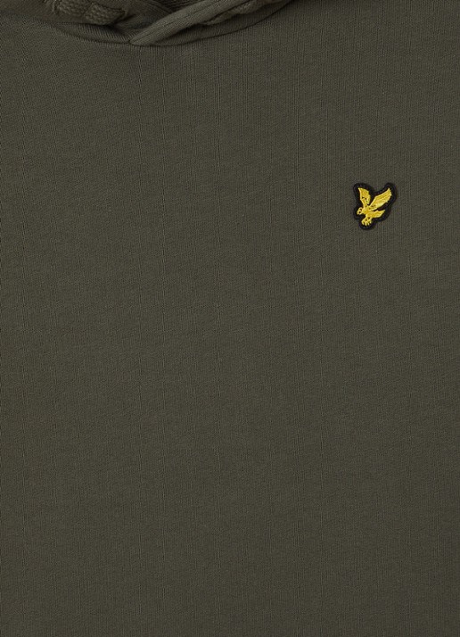 Lyle & Scott Hoodie met logoborduring - detail legergroen