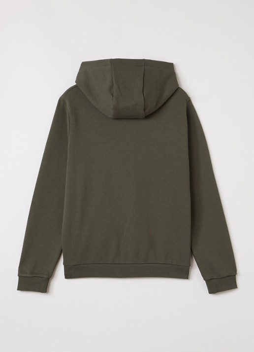 Lyle & Scott Hoodie met logoborduring - voorkant 3 legergroen