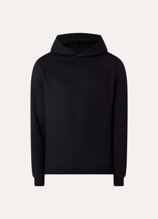 Lyle & Scott Hoodie met steekzakken en logo - voorkant zwart