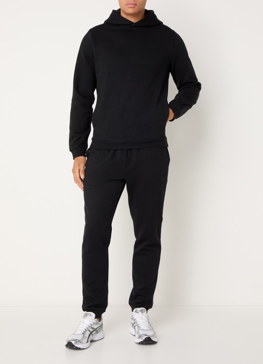 Lyle & Scott Hoodie met steekzakken en logo - voorkant 2 zwart