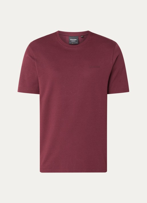 Lyle & Scott Interlock T-shirt met logo - voorkant 2 bordeauxrood
