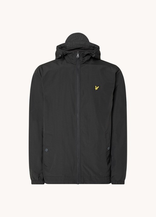 Lyle & Scott Lichtgewicht jack met capuchon - voorkant antraciet