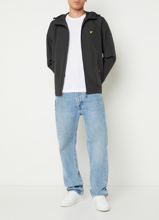 Lyle & Scott Lichtgewicht jack met capuchon - voorkant 2 antraciet