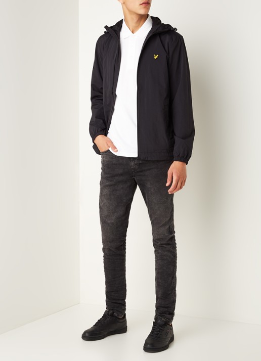 Lyle & Scott Lichtgewicht jack met capuchon - voorkant 4 zwart
