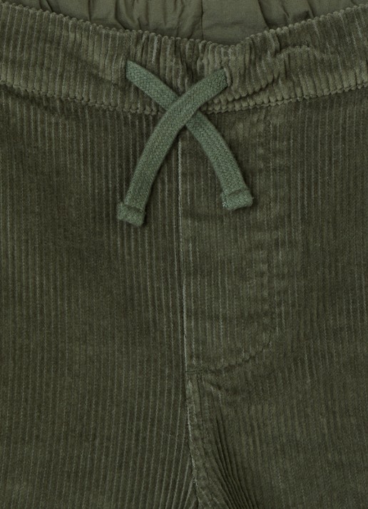 Lyle & Scott Loose fit broek van corduroy - detail 3 legergroen