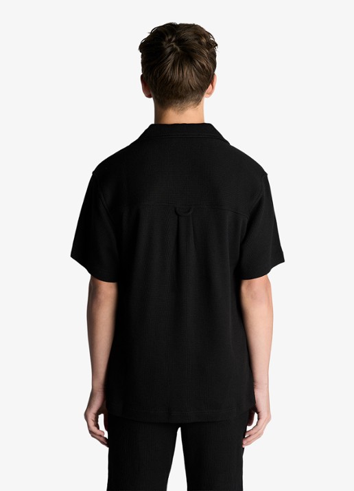 Lyle & Scott Overhemd met structuur en logo - achterkant 2 zwart