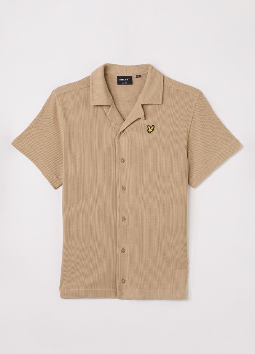 Lyle & Scott Overhemd met structuur en logo