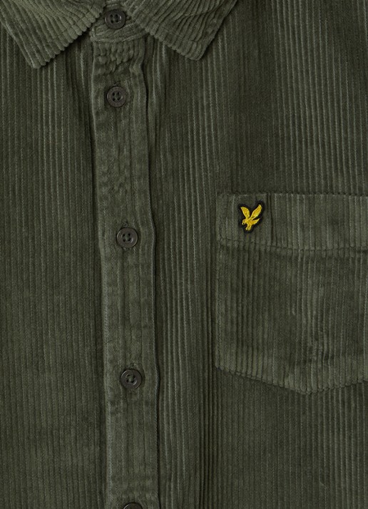 Lyle & Scott Overhemd van corduroy - detail legergroen