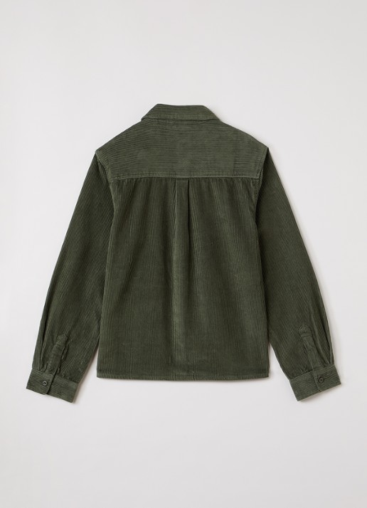 Lyle & Scott Overhemd van corduroy - voorkant 3 legergroen