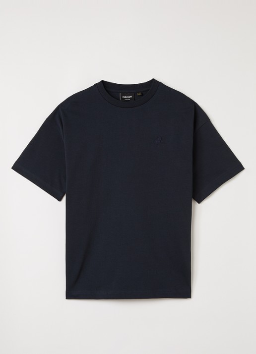 Lyle & Scott Oversized T-shirt met logo - voorkant donkerblauw
