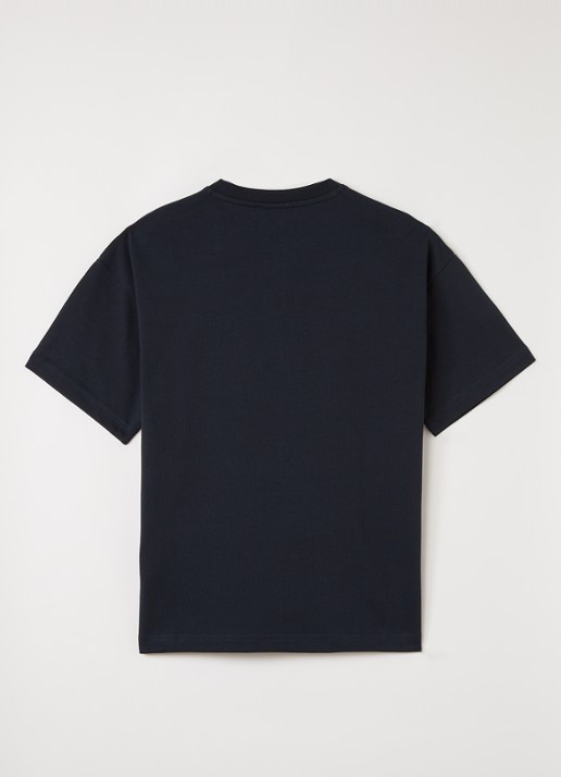 Lyle & Scott Oversized T-shirt met logo - voorkant 2 donkerblauw
