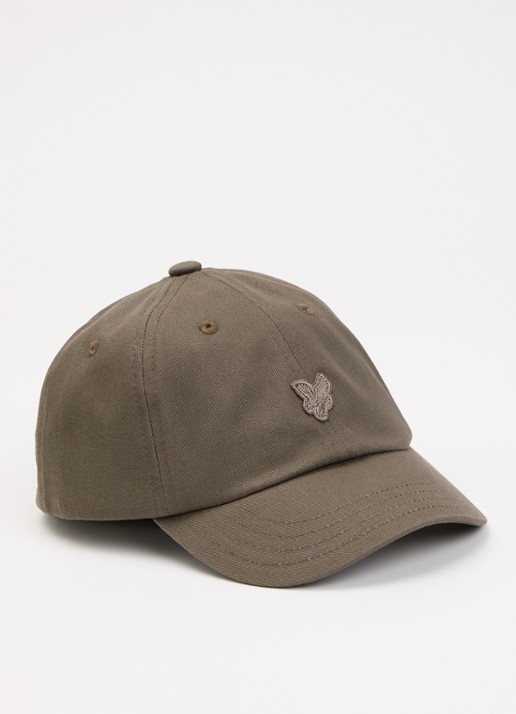 Lyle & Scott Pet met logoborduring - voorkant donkerkhaki