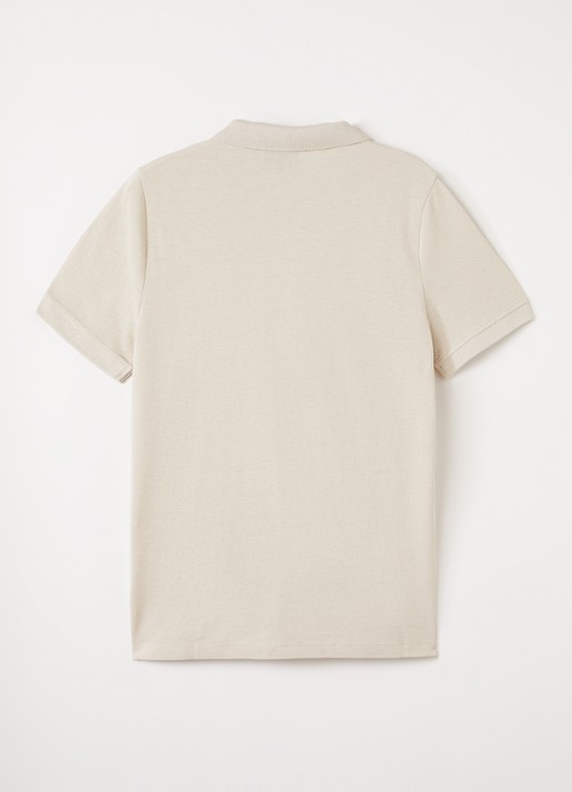 Lyle & Scott Polo in linnenblend - voorkant 2 beige