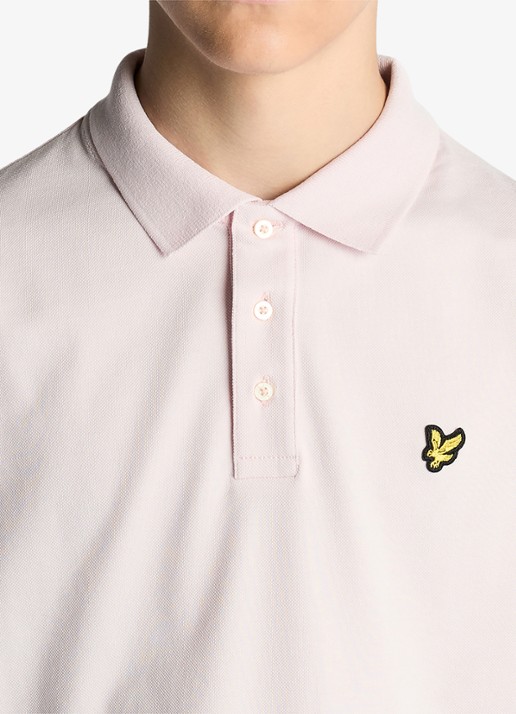 Lyle & Scott Polo met logoborduring - detail 4 lichtroze