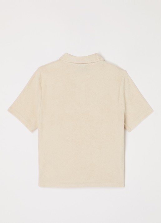 Lyle & Scott Polo van badstof - voorkant 2 creme