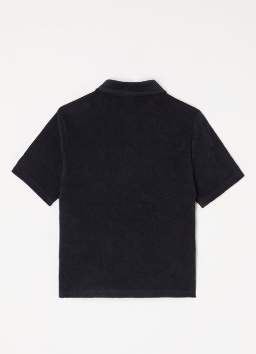 Lyle & Scott Polo van badstof - voorkant 2 antraciet