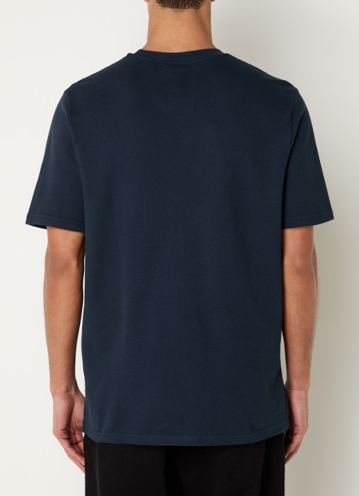 Lyle & Scott Popcorn T-shirt met logo - achterkant donkerblauw