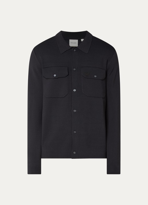Lyle & Scott Regular fit overshirt met borstzakken - voorkant 3 zwart