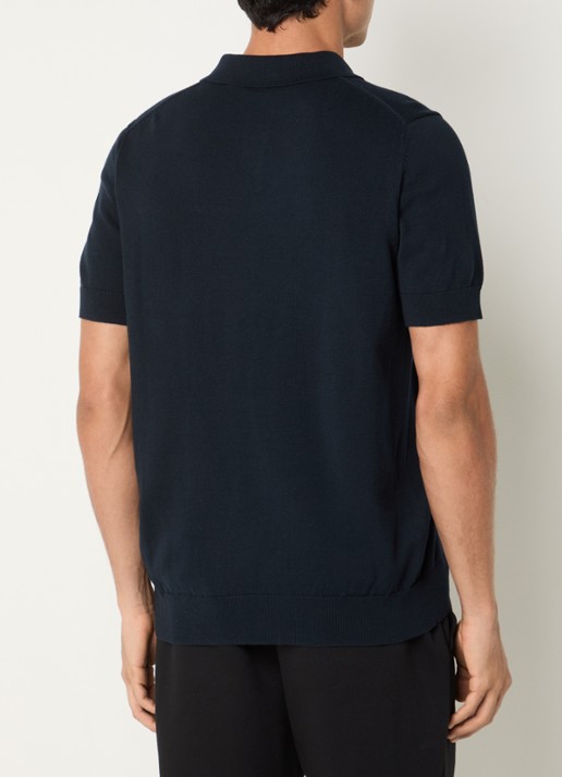 Lyle & Scott Regular fit polo met logo - achterkant 4 donkerblauw
