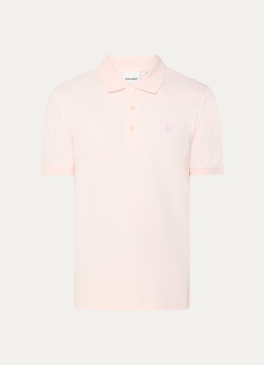 Lyle & Scott Regular fit polo met logo - voorkant lichtroze