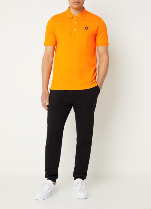 Lyle & Scott Regular fit polo met logo - voorkant 3 orange