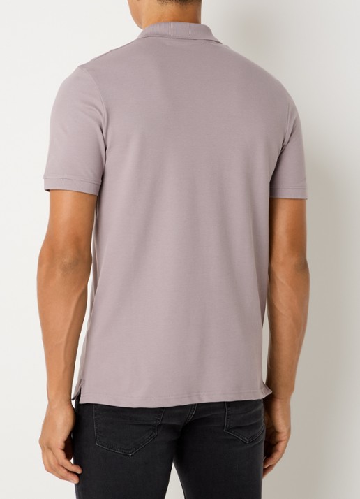 Lyle & Scott Regular fit polo met logoborduring - achterkant 2 grijs