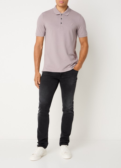 Lyle & Scott Regular fit polo met logoborduring - voorkant 4 grijs