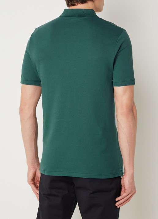 Lyle & Scott Regular fit polo van  piqué katoen met logo - achterkant 2 groen