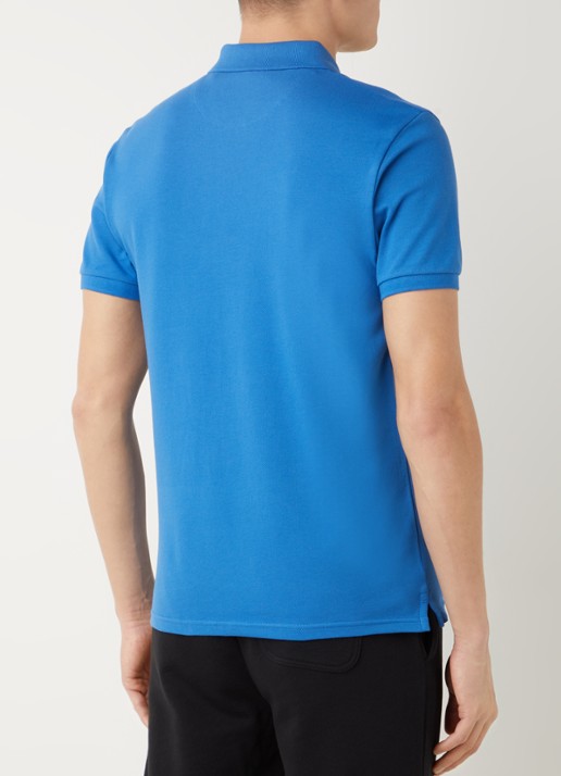 Lyle & Scott Regular fit polo van  piqué katoen met logo - achterkant 4 donkerblauw