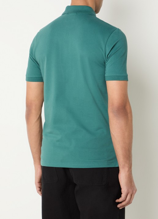 Lyle & Scott Regular fit polo van  piqué katoen met logo - achterkant 3 beige