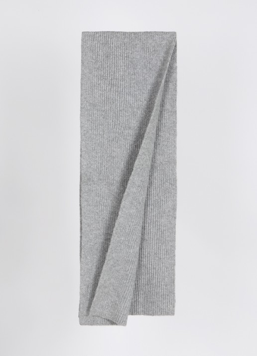Lyle & Scott Ribgebreide muts en sjaal 180 x 33 cm in giftbox - detail 2 grijsmele