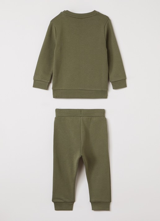 Lyle & Scott Set van sweater met joggingbroek 2-delig - voorkant 2 legergroen