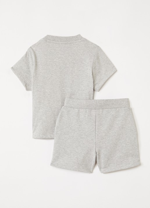 Lyle & Scott Set van T-shirt met korte joggingbroek 2-delig - voorkant 2 lichtgrijs