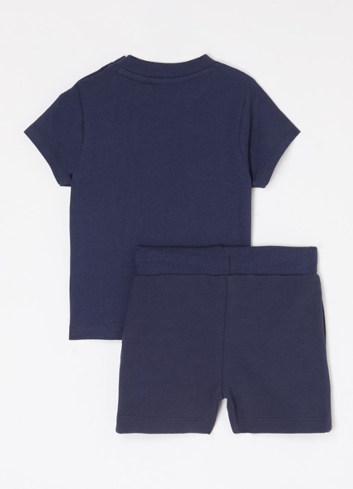 Lyle & Scott Set van T-shirt met korte joggingbroek 2-delig - voorkant 2 donkerblauw