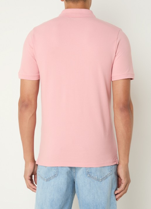 Lyle & Scott Slim fit polo van piqué katoen met logo - achterkant 4 roze