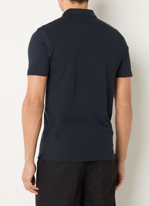 Lyle & Scott Slim fit polo van piqué katoen met logo - achterkant 2 donkerblauw