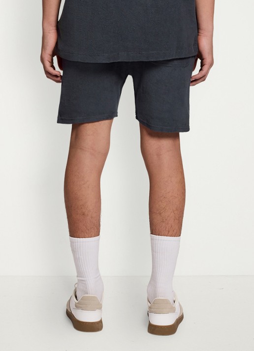 Lyle & Scott Straight fit korte broek van badstof - voorkant 3 donkerblauw