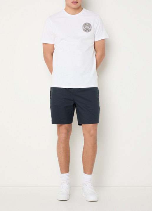 Lyle & Scott Straight fit korte chino met steekzakken - voorkant 3 donkerblauw