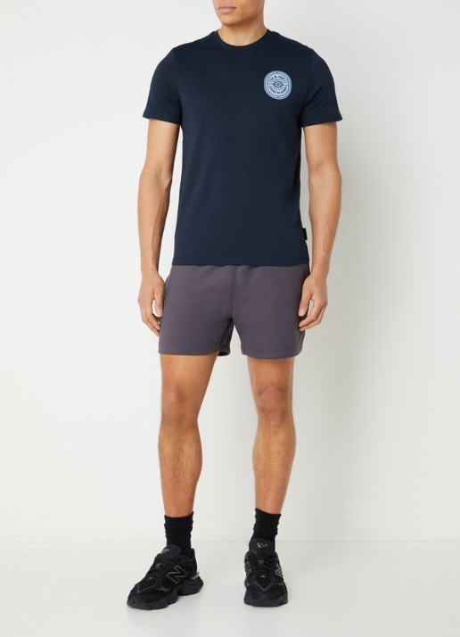 Lyle & Scott Straight fit korte joggingbroek met trekkoord - voorkant 2 grijs