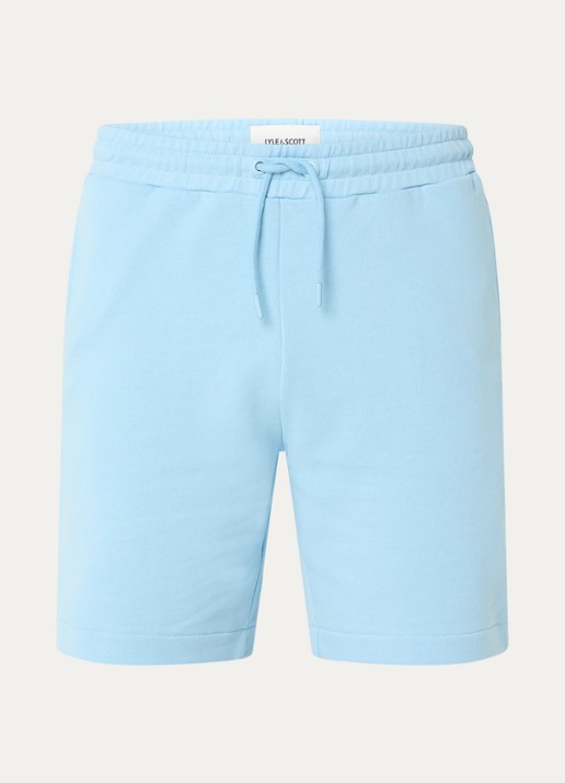 Lyle & Scott Straight fit korte joggingbroek met trekkoord - voorkant 3 blauw