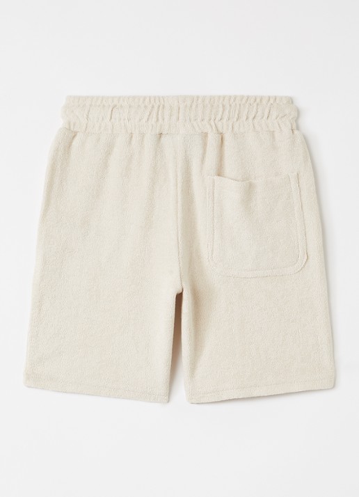 Lyle & Scott Straight fit korte joggingbroek van badstof - voorkant 3 beige