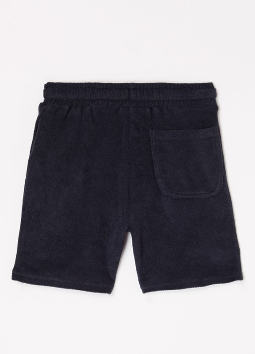 Lyle & Scott Straight fit korte joggingbroek van badstof - voorkant 2 donkerblauw