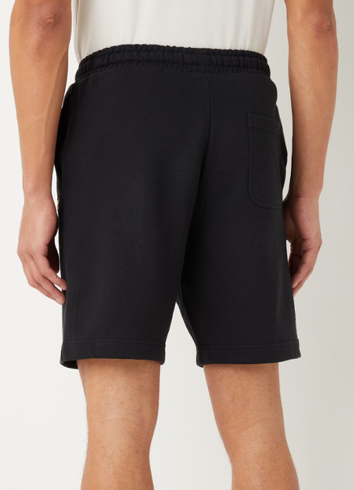 Lyle & Scott Straight fit korte joggingbroek van  katoen met logo  - achterkant 4 zwart